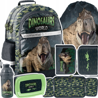 ŠKOLSKÝ BATOH PRE CHLAPECKA S DINOSAUROM DINO REČOM + 4 ďalšie produkty